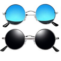 Gafas De Sol Joopin Hipster Redondas Polarizadas Uv400 Azul Espejadas - Venta Internacional.