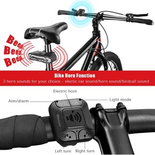 Foto 3 | Foto 3 | Luz Trasera Para Bicicleta Wsdcam Con Luces Direccionales Luz De Freno Y Bocina - Venta Internacional.