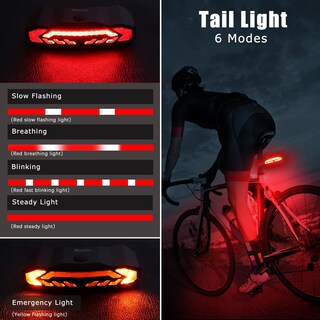 Foto 5 | Foto 5 | Luz Trasera Para Bicicleta Wsdcam Con Luces Direccionales Luz De Freno Y Bocina - Venta Internacional.