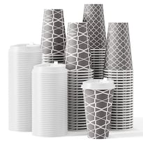 Juego De 100 Tazas De Café Desechables Jolly Party De 16 Onzas Con Tapas - Venta Internacional.