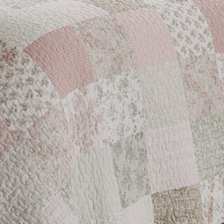Foto 6 | Foto 6 | Juego De Edredón Laura Ashley Celina Patchwork Rosa/salvia Talla Twin - Venta Internacional.