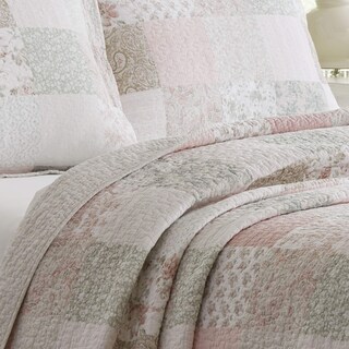 Foto 7 | Foto 7 | Juego De Edredón Laura Ashley Celina Patchwork Rosa/salvia Talla Twin - Venta Internacional.