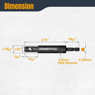 Foto 2 | Foto 2 | Broca Para Clavijas Powertec Autocentrante De Titanio 1/4'' Para Estantes - Venta Internacional.