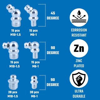 Foto 3 | Foto 3 | Surtido De Engrase Neiko 50466a 110 Piezas Métricas - Venta Internacional.