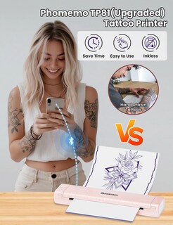 Foto 6 | Foto 6 | Impresora De Plantillas Para Tatuajes Phomemo Tp81 Bluetooth Con 10 Hojas De Transferencia - Venta Internacional.
