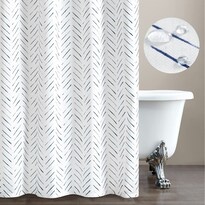 Cortina De Ducha Jinchan Extra Larga Azul/blanca 178x213 Cm Tela - Venta Internacional.