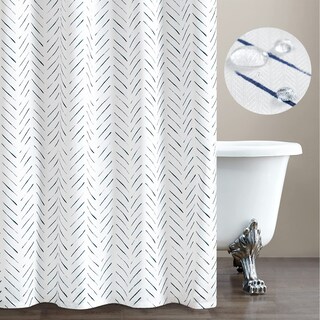 Foto 1 | Foto 1 | Cortina De Ducha Jinchan Extra Larga Azul/blanca 178x213 Cm Tela - Venta Internacional.