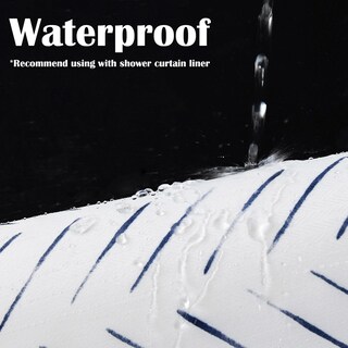 Foto 3 | Foto 3 | Cortina De Ducha Jinchan Extra Larga Azul/blanca 178x213 Cm Tela - Venta Internacional.