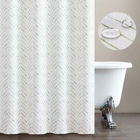 Cortina De Ducha Jinchan Extra Larga Verde/blanco 178x213 Cm Tela - Venta Internacional.