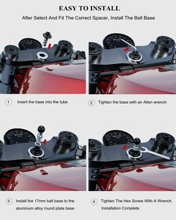 Foto 5 | Foto 5 | Base De Montaje Para Vástago De Horquilla De Motocicleta Brcovan Metal Con Bola Tpu De 17mm - Venta Internacional.