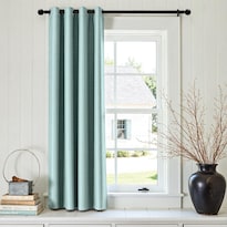 Cortina Jinchan Texturizada De Lino Para Oscurecer Habitaciones 214x213 Cm Aqua - Venta Internacional.