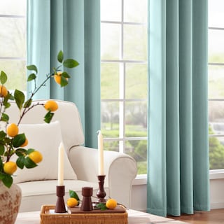 Foto 6 | Foto 6 | Cortina Jinchan Texturizada De Lino Para Oscurecer Habitaciones 214x213 Cm Aqua - Venta Internacional.