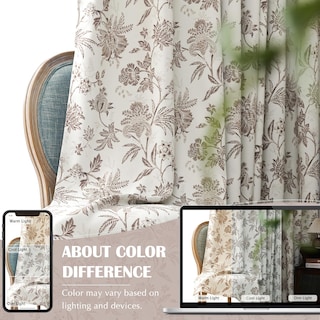 Foto 5 | Foto 5 | Cortinas Blackout Jinchan Floral 240x260 Cm Taupe 2 Paneles - Venta Internacional.