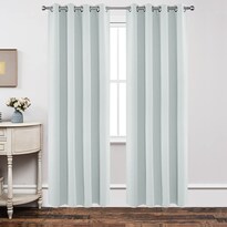 Cortinas Joydeco Blancas De 213 Cm De Largo Juego De 2 Paneles Blanco Grisáceo - Venta Internacional.