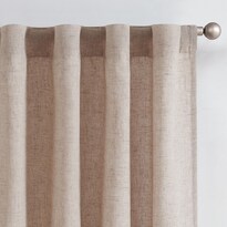 Cortina Jinchan Taupe Forrada Mezcla De Lino 229x254cm Para Puerta Corredera - Venta Internacional.
