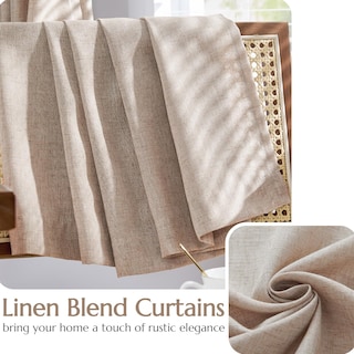 Foto 5 | Foto 5 | Cortina Jinchan Taupe Forrada Mezcla De Lino 229x254cm Para Puerta Corredera - Venta Internacional.