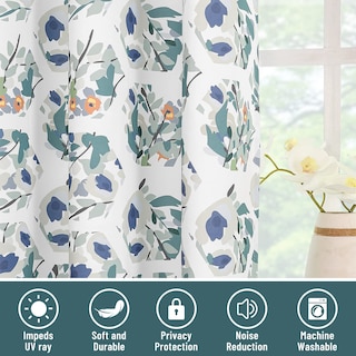 Foto 7 | Foto 7 | Cortinas Joydeco Boho Floral Verde De 180 Cm De Largo Para Dormitorio 2 Paneles - Venta Internacional.