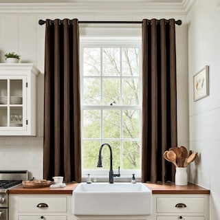 Foto 5 | Foto 5 | Cortina Jazmín Con Textura De Lino Para Oscurecimiento De Habitaciones 183x132 Cm Marrón - Venta Internacional.