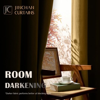 Foto 3 | Foto 3 | Cortina Jinchan Texturizada De Lino Para Oscurecer Habitaciones 213x213cm Amarilla - Venta Internacional.