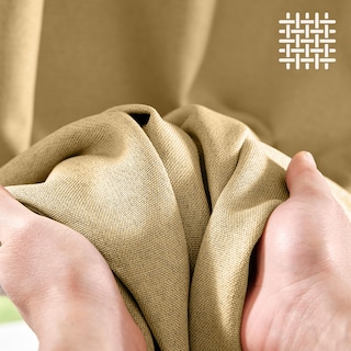 Foto 4 | Foto 4 | Cortina Jinchan Texturizada De Lino Para Oscurecer Habitaciones 213x213cm Amarilla - Venta Internacional.