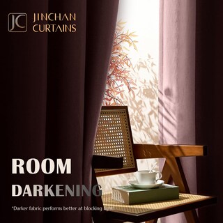 Foto 2 | Foto 2 | Cortina Jinchan Texturizada De Lino Rosa 160x160 Cm Para Oscurecer Habitaciones - Venta Internacional.