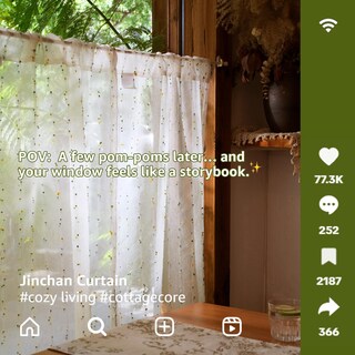 Foto 6 | Foto 6 | Cortinas De Cocina Jinchan Semitranslúcidas Sunlit Grove 60 Cm 2 Paneles - Venta Internacional.