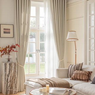 Foto 7 | Foto 7 | Cortina Jinchan Opaca Beige Grisáceo 275x183 Cm Para Dormitorio - Venta Internacional.