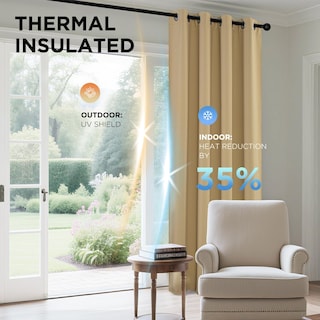 Foto 4 | Foto 4 | Cortinas Blackout Joydeco Aislantes Térmicas 160x160 Cm Beige - Venta Internacional.