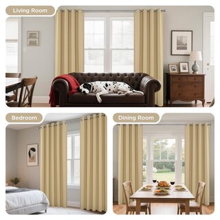 Foto 6 | Foto 6 | Cortinas Blackout Joydeco Aislantes Térmicas 160x160 Cm Beige - Venta Internacional.