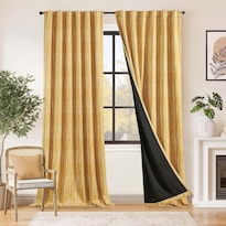 Cortinas Jinchan Blackout Bohemias Con Fases Lunares 275x270 Cm Amarillo - Venta Internacional.