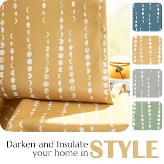 Foto 5 | Foto 5 | Cortinas Jinchan Blackout Bohemias Con Fases Lunares 275x270 Cm Amarillo - Venta Internacional.