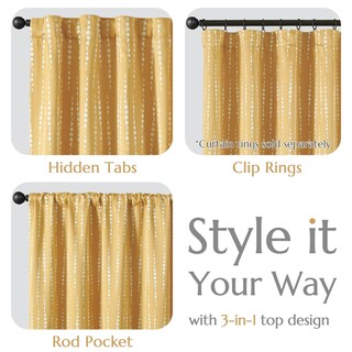 Foto 7 | Foto 7 | Cortinas Jinchan Blackout Bohemias Con Fases Lunares 275x270 Cm Amarillo - Venta Internacional.