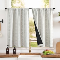 Cortinas Jinchan 100% Opacas Boho Geométricas 25x90 Cm 2 Paneles - Venta Internacional.