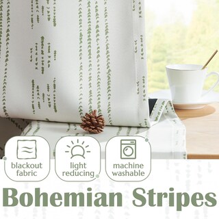 Foto 3 | Foto 3 | Cortinas Jinchan 100% Opacas Boho Geométricas 25x90 Cm 2 Paneles - Venta Internacional.