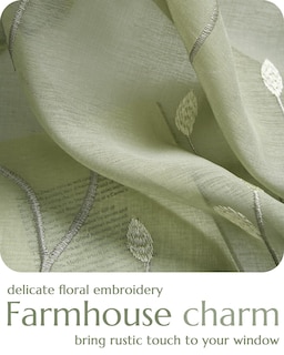 Foto 6 | Foto 6 | Cortinas Transparentes Jinchan Verde 160x160cm Para Dormitorio Y Sala - Venta Internacional.