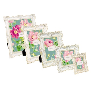 Foto 5 | Foto 5 | Marco De Fotos Laura Ashley Blanco Y Dorado De Resina 20x25 Cm - Venta Internacional.