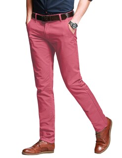 Foto 1 | Foto 1 | Pantalones Match Hombre Slim Ajustado Con Frente Plano Casual Rosa Talla 40 - Venta Internacional.