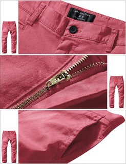 Foto 4 | Foto 4 | Pantalones Match Hombre Slim Ajustado Con Frente Plano Casual Rosa Talla 40 - Venta Internacional.