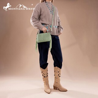 Foto 6 | Foto 6 | Bolso Cruzado Montana West Con Flecos De Cuero De Vaca Vintage - Venta Internacional.