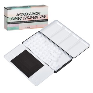 Foto 1 | Foto 1 | Paleta De Acuarelas Impresa Estuche De Hojalata Negro Con 48 Medias Pastillas - Venta Internacional.