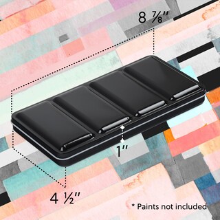 Foto 6 | Foto 6 | Paleta De Acuarelas Impresa Estuche De Hojalata Negro Con 48 Medias Pastillas - Venta Internacional.