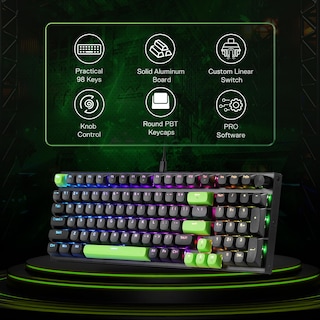 Foto 2 | Foto 2 | Teclado Gaming Redragon K740 Pro Con 98 Teclas Rgb Cableado - Venta Internacional.