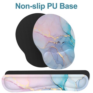 Foto 4 | Foto 4 | Mouse Pad Y Reposa Muñecas Para Teclado G Jgoo Ergonómico Rosa Azul - Venta Internacional.