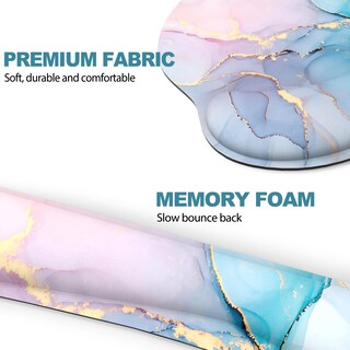 Foto 5 | Foto 5 | Mouse Pad Y Reposa Muñecas Para Teclado G Jgoo Ergonómico Rosa Azul - Venta Internacional.