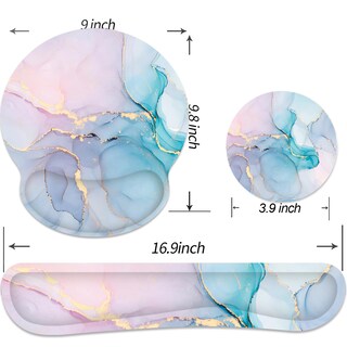 Foto 7 | Foto 7 | Mouse Pad Y Reposa Muñecas Para Teclado G Jgoo Ergonómico Rosa Azul - Venta Internacional.