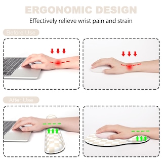 Foto 2 | Foto 2 | Alfombrilla De Ratón Y Reposamuñecas Para Teclado G Jgoo Ergonómica Beige - Venta Internacional.