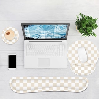 Foto 6 | Foto 6 | Alfombrilla De Ratón Y Reposamuñecas Para Teclado G Jgoo Ergonómica Beige - Venta Internacional.