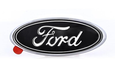 Foto 1 | Foto 1 | Emblema Ovalado Ford Negro Decorativo En Plástico Cromado - Venta Internacional.