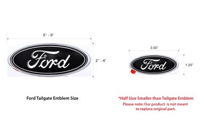 Foto 2 | Foto 2 | Emblema Ovalado Ford Negro Decorativo En Plástico Cromado - Venta Internacional.