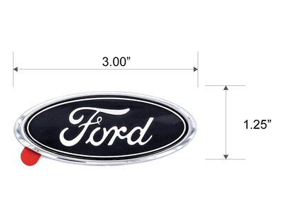 Foto 4 | Foto 4 | Emblema Ovalado Ford Negro Decorativo En Plástico Cromado - Venta Internacional.
